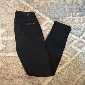 Size 25 - 7 For All Mankind - black 'the skinny crop and roll'
